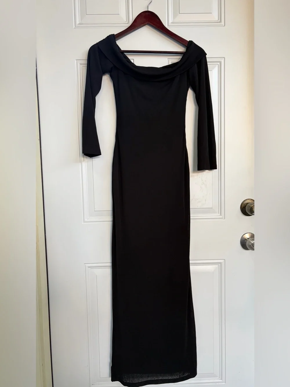 NWOT Princess Polly Maida Off-The-Shoulder Maxi Dress Black Size 2 New - Picture 2 of 10